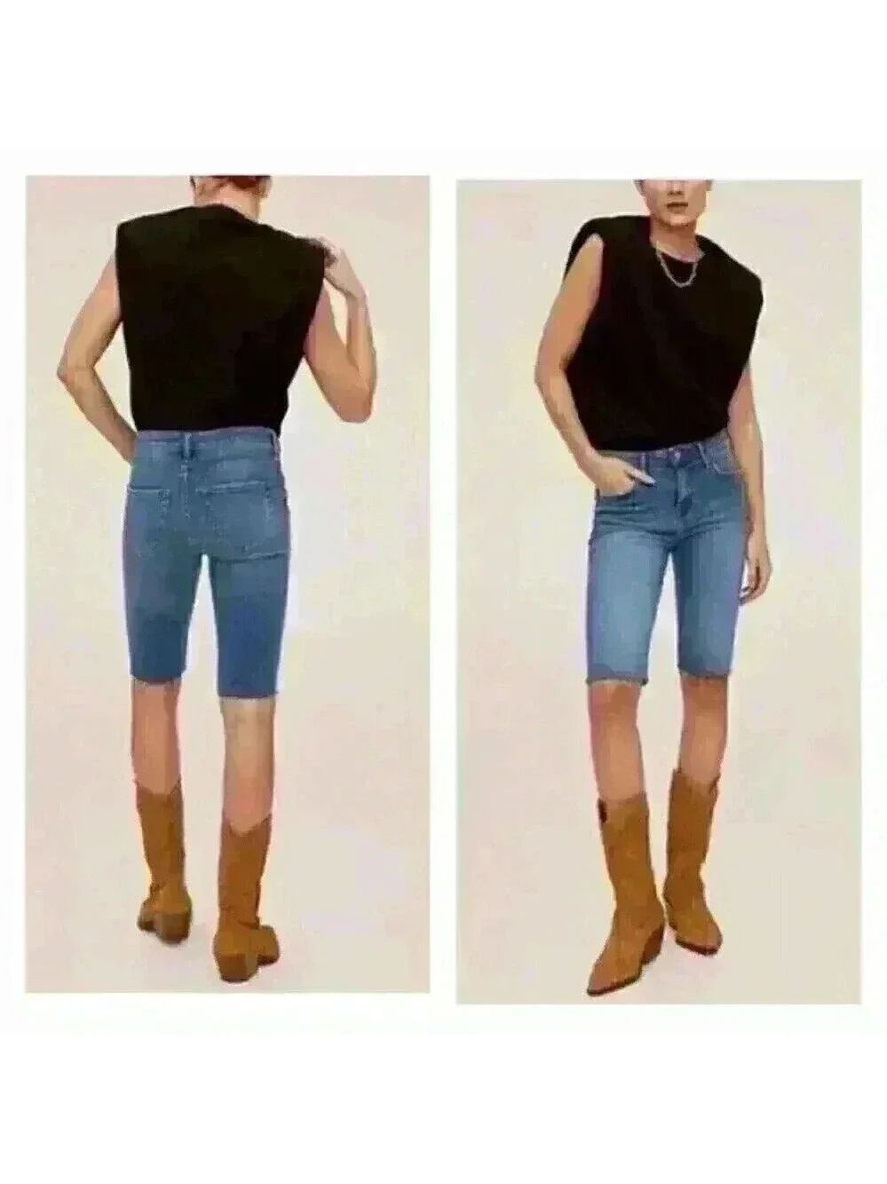 Mango Denim Bermuda Shorts
